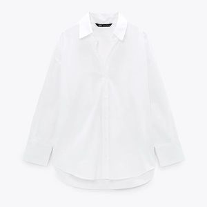Zara Oversized White Cotton Shirt